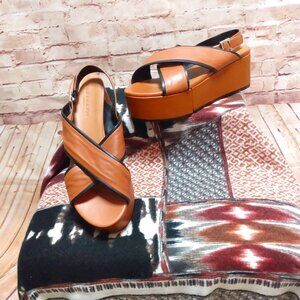 Robert Clergerie Women Brown Myrta Platform Sandals Size 8.5/39